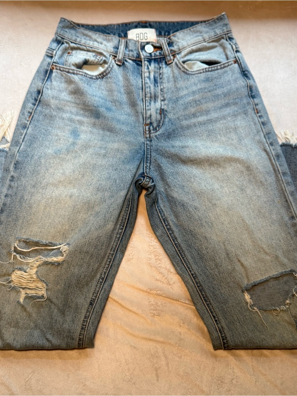 BDG Urban Outfitters Distressed Cowboy Jeans Light Wash Size 27